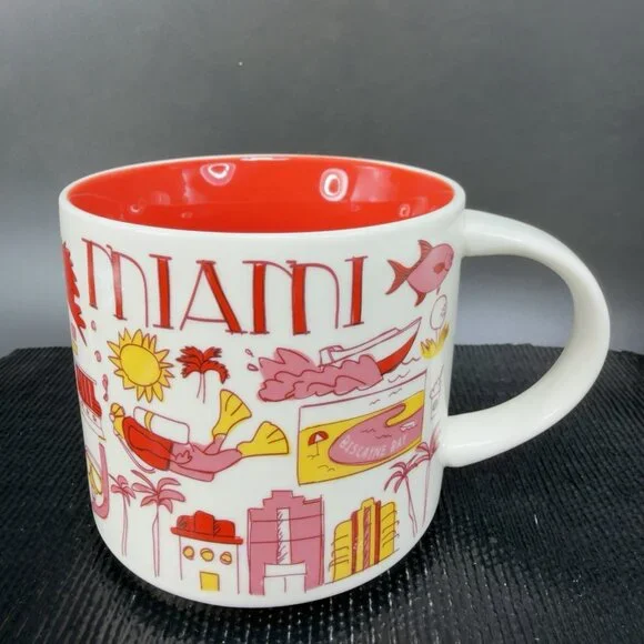 Starbucks Miami 14oz Been There Collection Mug Series Collection New W Sticker - Picture 12 of 13